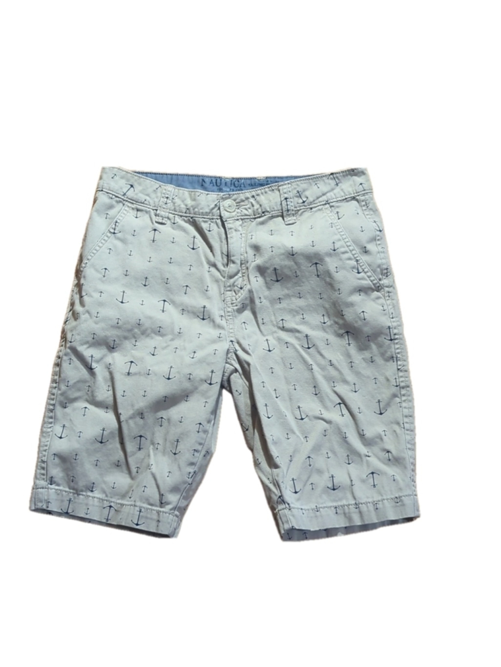 Nautica Boys Chino Shorts Size 14 Anchor Print